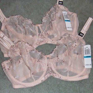 2 Paramour ELLIE Sheer Mesh Bra 34DDD  LOT